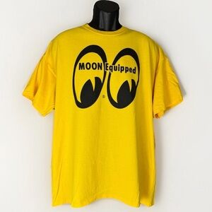 MOON Equipped Mooneyes Hot Rod Racing Double-Sided Yellow Men’s T-Shirt Size XXL